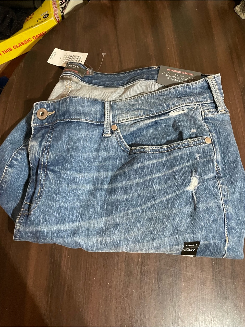 torrid Straight Jeans - Medium Blue Distressed